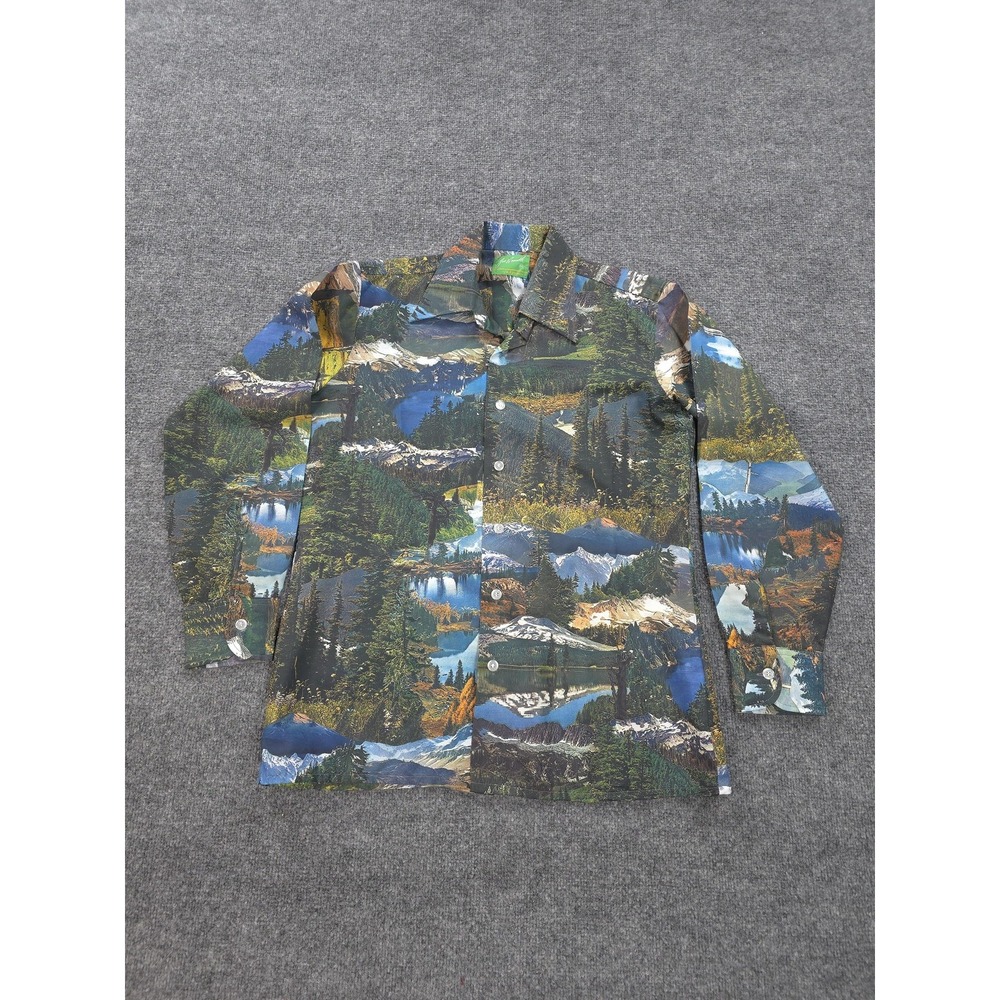 Vintage Joe Namath Arrow Shirt Mens M‎ Multicolor Scenic Mountain Print USA 70s